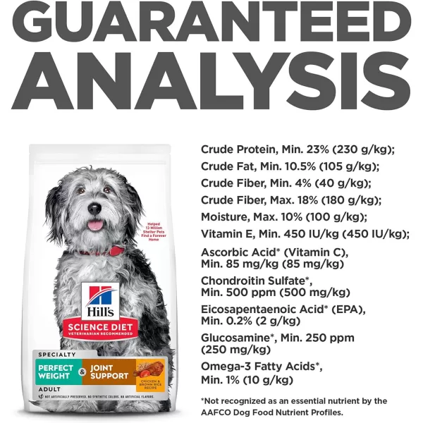 imageHills Science Diet Adult Perfect Weight amp Joint Support Chicken Recipe Dry Dog Food 12 lb BagChicken 40000 Fl Oz Pack of 1