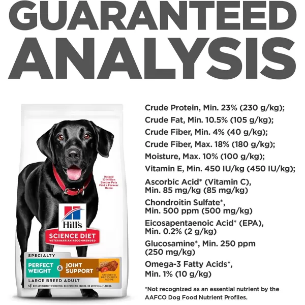 imageHills Science Diet Adult Perfect Weight amp Joint Support Large Breed Dry Dog Food Chicken Recipe 25 lb BagHills Science Diet Adult Perfect Weight amp Joint Support Large Breed Dry Dog Food Chicken Recipe 25 lb Bag