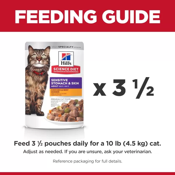 imageHills Science Diet Adult Sensitive Stomach amp Skin Wet Cat Food Pouch Variety Pack Chicken amp Beef Tuna amp Salmon 28 oz 12PackChicken amp Beef