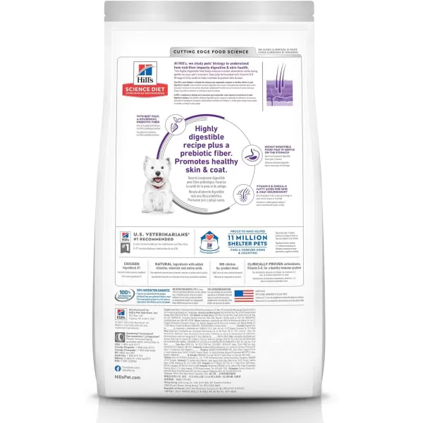 imageHills Science Diet Adult Sensitive Stomach and Skin Small Bites Dry Dog Food Chicken amp Barley Recipe 4 lb Bag4 Pound Pack of 1