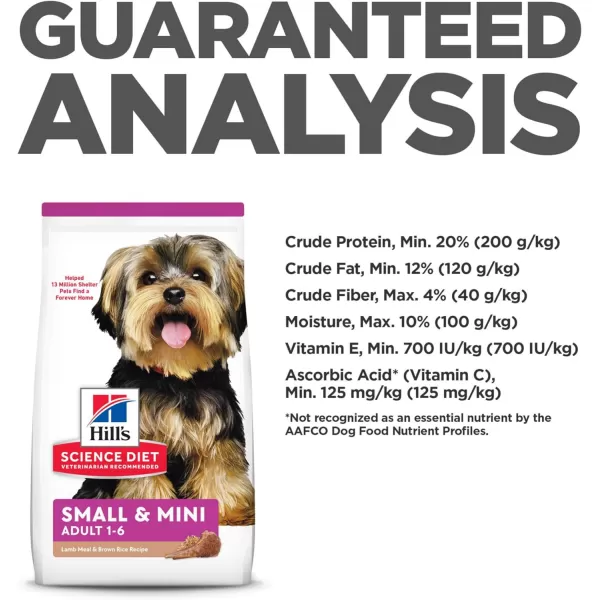 imageHills Science Diet Adult Small amp Toy Breed Dry Dog Food Chicken Meal amp Rice Recipe 155 lb BagLamb Meal amp Brown Rice 155 Pound Pack of 1
