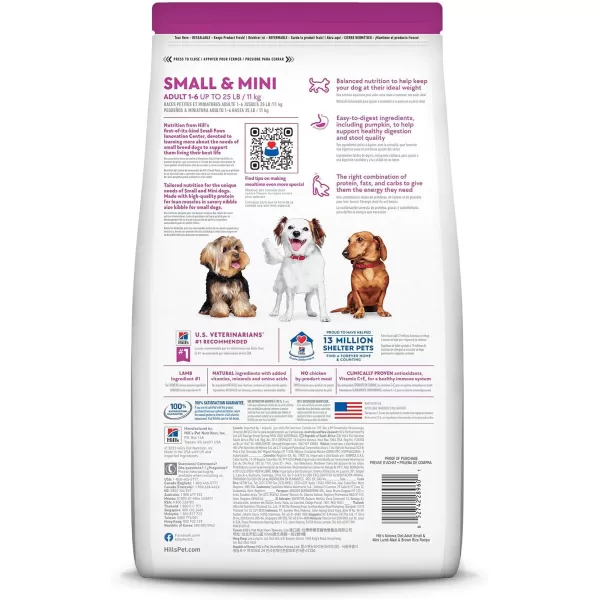 imageHills Science Diet Adult Small amp Toy Breed Dry Dog Food Chicken Meal amp Rice Recipe 155 lb BagLamb Meal amp Brown Rice 45 Pound Pack of 1