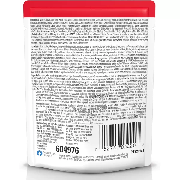 imageHills Science Diet Adult Wet Cat Food Pouches Variety Pack 12PackChicken 28 Ounce Pack of 24