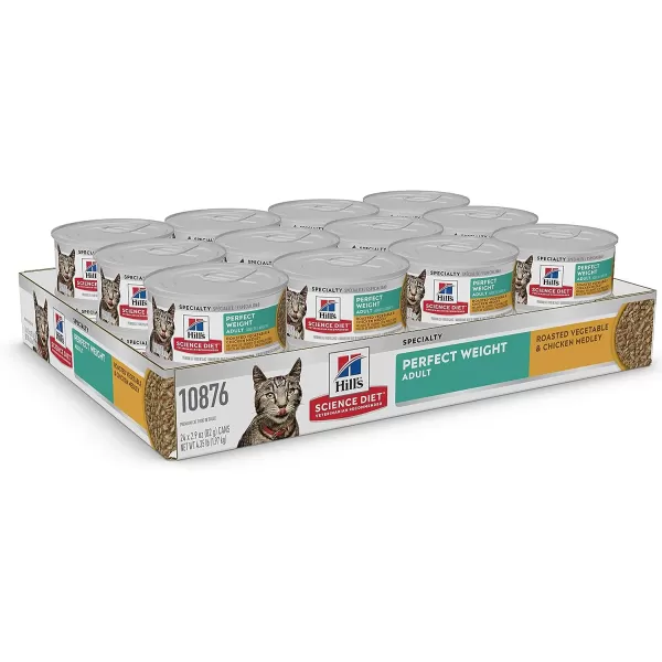 imageHills Science Diet Canned Wet Cat Food Adult Perfect Weight for Weight Management Roasted Vegetable amp Chicken Recipe 29 oz Cans 24 PackRoasted Vegetable amp Chicken 29 Ounce Pack of 24