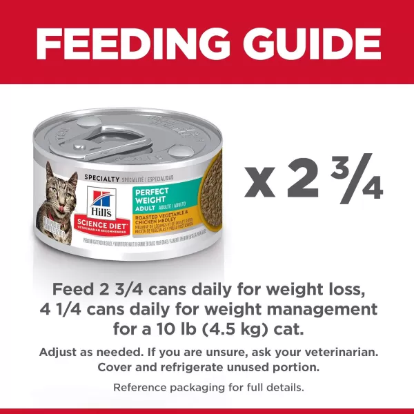 imageHills Science Diet Canned Wet Cat Food Adult Perfect Weight for Weight Management Roasted Vegetable amp Chicken Recipe 29 oz Cans 24 PackRoasted Vegetable amp Chicken 29 Ounce Pack of 24