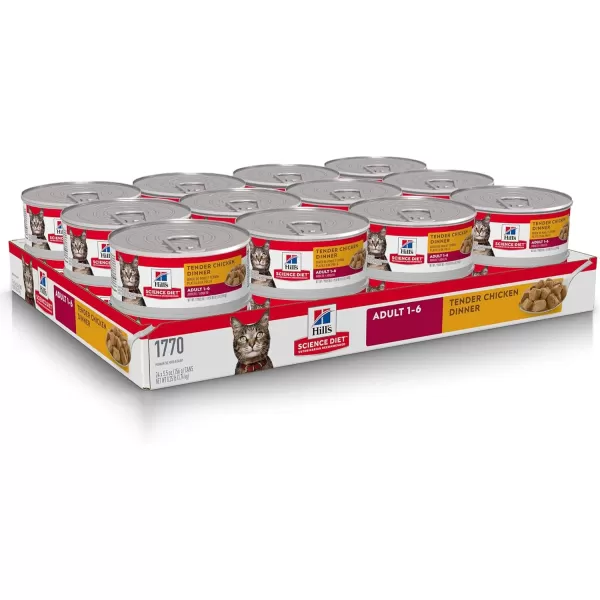 imageHills Science Diet Canned Wet Cat Food Adult Tender Chunks amp Gravy Recipes 55 oz Cans 24PackChicken 55 Ounce Pack of 1