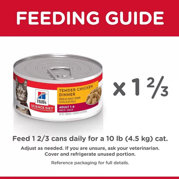 imageHills Science Diet Canned Wet Cat Food Adult Tender Chunks amp Gravy Recipes 55 oz Cans 24PackChicken 55 Ounce Pack of 1