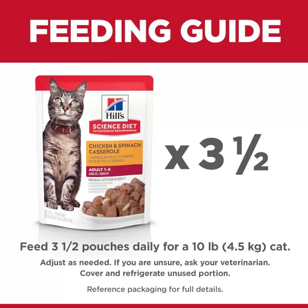 imageHills Science Diet Canned Wet Cat Food Adult Tender Chunks amp Gravy Recipes 55 oz Cans 24PackChicken Spinach 28 Ounce Pack of 24