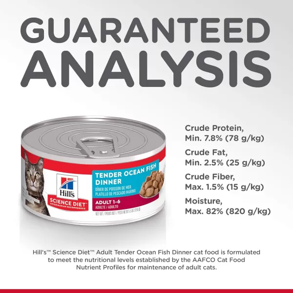imageHills Science Diet Canned Wet Cat Food Adult Tender Chunks amp Gravy Recipes 55 oz Cans 24PackTender Ocean Fish 55 Ounce Pack of 1