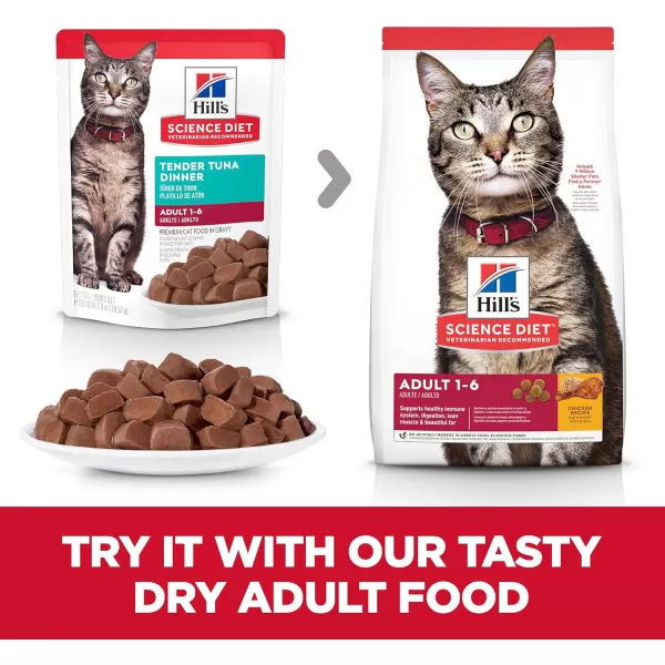 imageHills Science Diet Canned Wet Cat Food Adult Tender Chunks amp Gravy Recipes 55 oz Cans 24PackTuna 28 Ounce Pack of 24