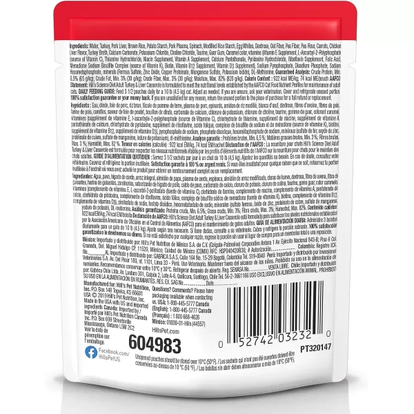 imageHills Science Diet Canned Wet Cat Food Adult Tender Chunks amp Gravy Recipes 55 oz Cans 24PackTurkey Liver 28 Ounce Pack of 24