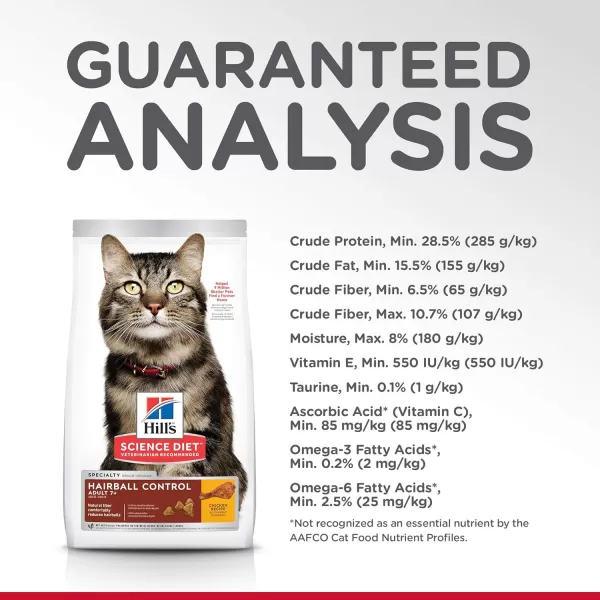 imageHills Science Diet Dry Cat Food Adult 7 for Senior Cats Hairball Control Chicken Recipe 155 lb Bag35 Pound Pack of 1