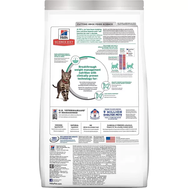 imageHills Science Diet Dry Cat Food Adult Perfect Weight for Weight Management Chicken Recipe 7 lb Bag7 Pound Pack of 1