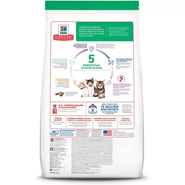 imageHills Science Diet Dry Cat Food Kitten Chicken Recipe 7 lb BagChicken 155 Pound Pack of 1