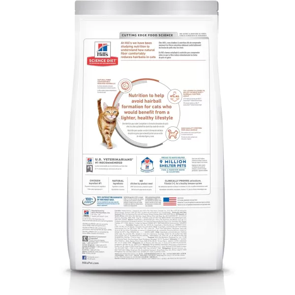 imageHills Science Diet Dry Cat Food Light Adult Hairball Control Light for Healthy Weight amp Weight Management Chicken Recipe 155 lb Bag7 Pound Pack of 1