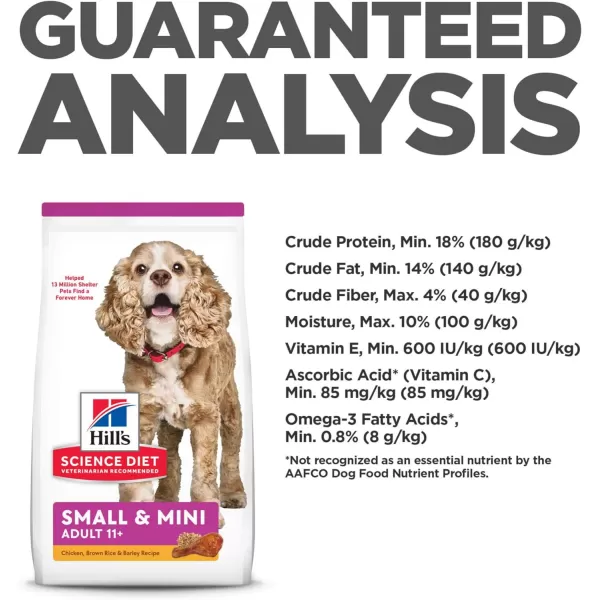 imageHills Science Diet Dry Dog Food Adult 11 for Senior Dogs Small Paws Chicken Meal Barley amp Brown Rice Recipe 45 lb Bag155 Pound Pack of 1