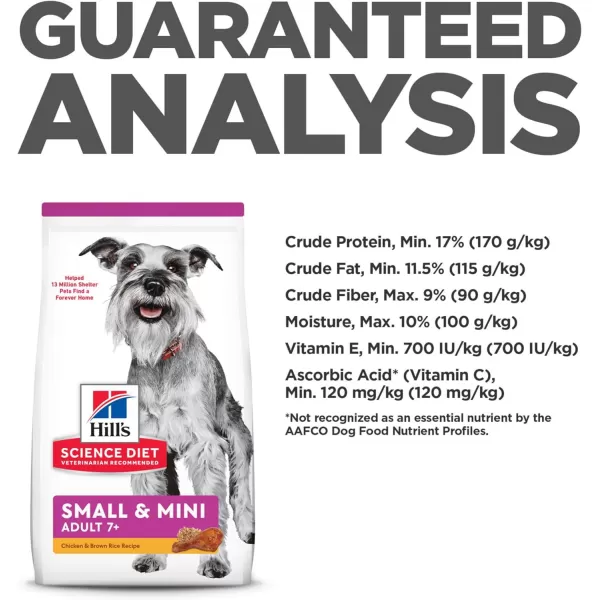 imageHills Science Diet Dry Dog Food Adult 7 for Senior Dogs Small Paws for Small Breeds Chicken Meal Barley amp Brown Rice Recipe 155 lb Bag155 Pound Pack of 1