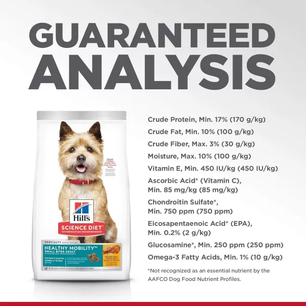 imageHills Science Diet Dry Dog Food Adult Healthy Mobility Small Bites Chicken Meal Brown Rice amp Barley Recipe 155 lb Bag155 Pound Pack of 1