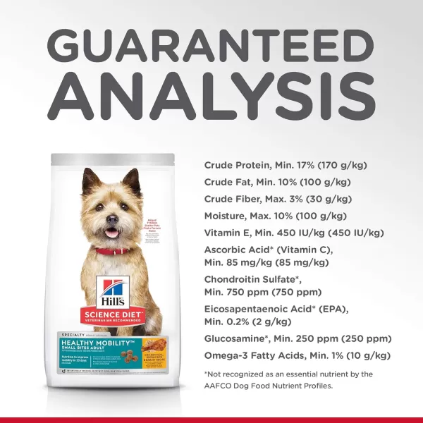 imageHills Science Diet Dry Dog Food Adult Healthy Mobility Small Bites Chicken Meal Brown Rice amp Barley Recipe 155 lb Bag4 Pound Pack of 1