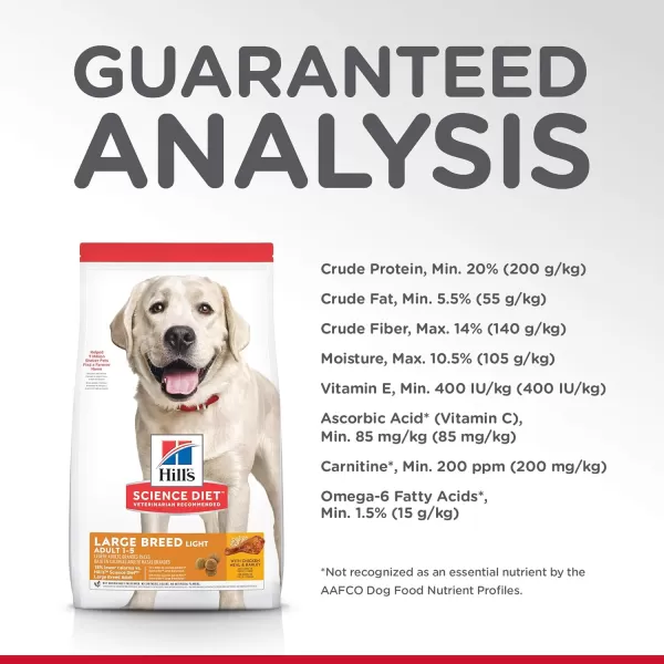 imageHills Science Diet Dry Dog Food Adult Large Breed Light Chicken Meal amp Barley Recipe For Healthy Weight amp Weight Management 30 lb Bag15 Pound Pack of 1