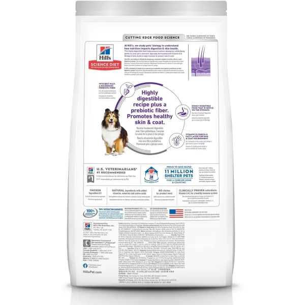 imageHills Science Diet Dry Dog Food Adult Sensitive Stomach amp Skin Chicken Recipe 155 lb BagChicken amp Barley 4 Pound Pack of 1