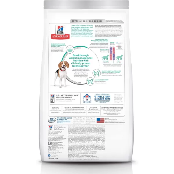 imageHills Science Diet Dry Dog Food Adult Small Bites Perfect Weight for Weight Management Chicken Recipe 15 lb BagChicken 15 Pound Pack of 1