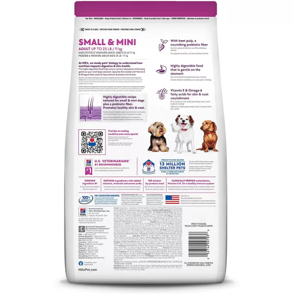 imageHills Science Diet Dry Dog Food Adult Small amp Mini Breeds Sensitive Stomach amp Skin Chicken Recipe 4 lb Bag4 Pound Pack of 1