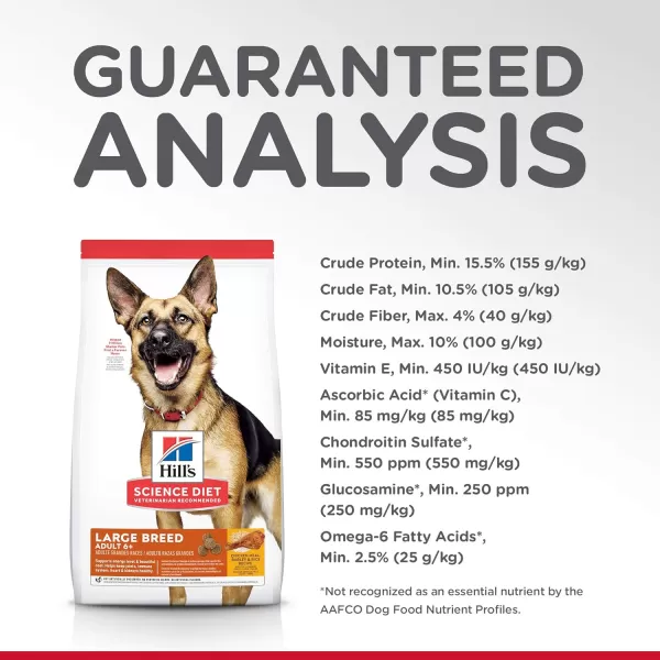 imageHills Science Diet Dry Dog Food Large Breed Adult 6 Senior Chicken Barley amp Rice Recipe 33 lb Bag15 Pound Pack of 1
