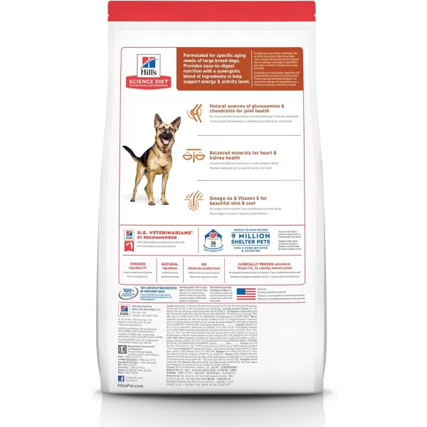 imageHills Science Diet Dry Dog Food Large Breed Adult 6 Senior Chicken Barley amp Rice Recipe 33 lb Bag15 Pound Pack of 1