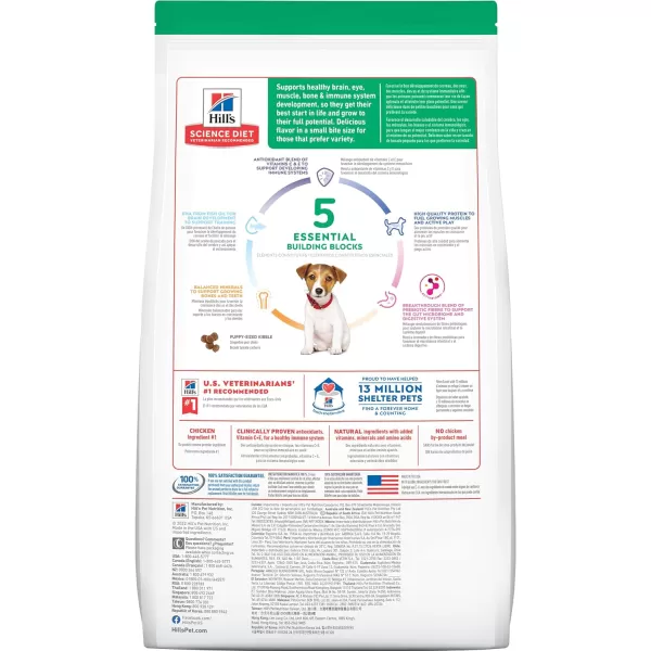 imageHills Science Diet Dry Dog Food Puppy Small Bites Chicken Meal amp Barley Recipe 155 lb BagHills Science Diet Dry Dog Food Puppy Small Bites Chicken Meal amp Barley Recipe 155 lb Bag