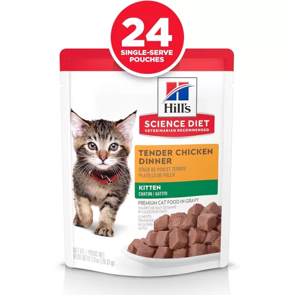imageHills Science Diet Kitten Wet Cat Food Chicken Recipe 28 Ounce Pack of 24Chicken