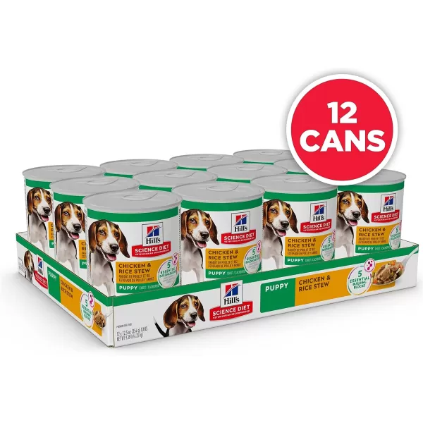 imageHills Science Diet Puppy Wet Dog Food Savory Stew with Chicken amp Rice 125 oz Cans 12PackHills Science Diet Puppy Wet Dog Food Savory Stew with Chicken amp Rice 125 oz Cans 12Pack
