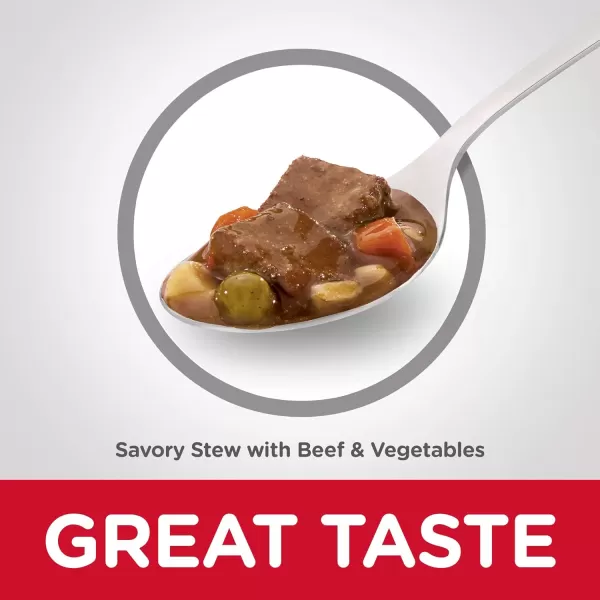 imageHills Science Diet Senior 7 Canned Dog Food Savory Stew with Beef amp Vegetables 128 oz Cans 12PackBeef amp Vegetable Stew