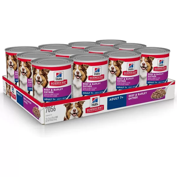 imageHills Science Diet Senior 7 Canned Wet Dog Food Variety Pack Chicken and Beef Recipes 13 oz Cans 12PackBeef amp Barley 13 Ounce Pack of 12
