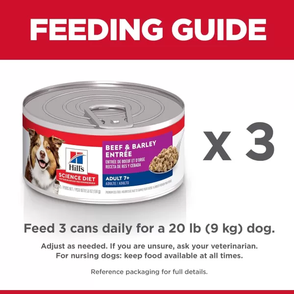 imageHills Science Diet Senior 7 Canned Wet Dog Food Variety Pack Chicken and Beef Recipes 13 oz Cans 12PackBeef amp Barley 58 Oz 24 Pack
