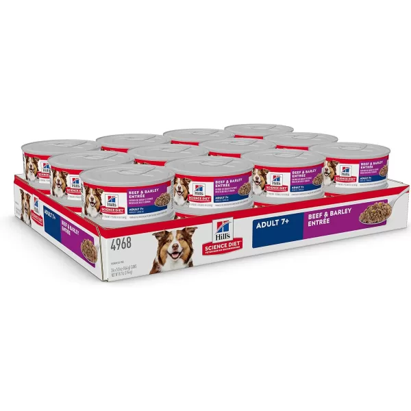 imageHills Science Diet Senior 7 Canned Wet Dog Food Variety Pack Chicken and Beef Recipes 13 oz Cans 12PackBeef amp Barley 58 Oz 24 Pack