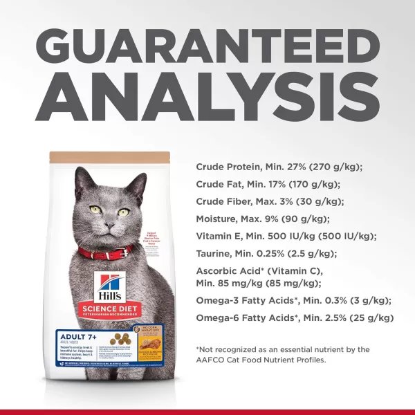 imageHills Science Diet Senior 7 No Corn Wheat or Soy Dry Cat Food Chicken Recipe 7 lb Bag15 Pound Pack of 1