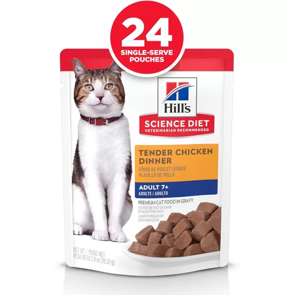 imageHills Science Diet Senior 7 Wet Cat Food Chicken Recipe 28 oz 24PackChicken 28 Ounce Pack of 24