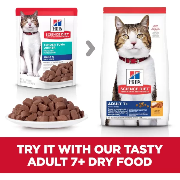 imageHills Science Diet Senior 7 Wet Cat Food Chicken Recipe 28 oz 24PackTuna 28 Ounce Pack of 24