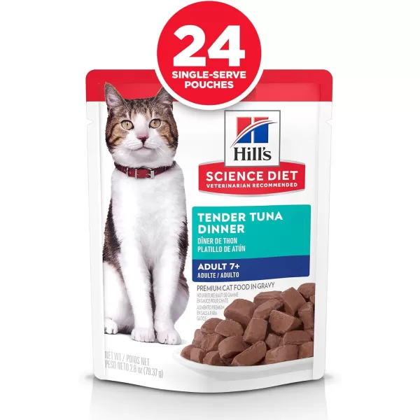 imageHills Science Diet Senior 7 Wet Cat Food Chicken Recipe 28 oz 24PackTuna 28 Ounce Pack of 24