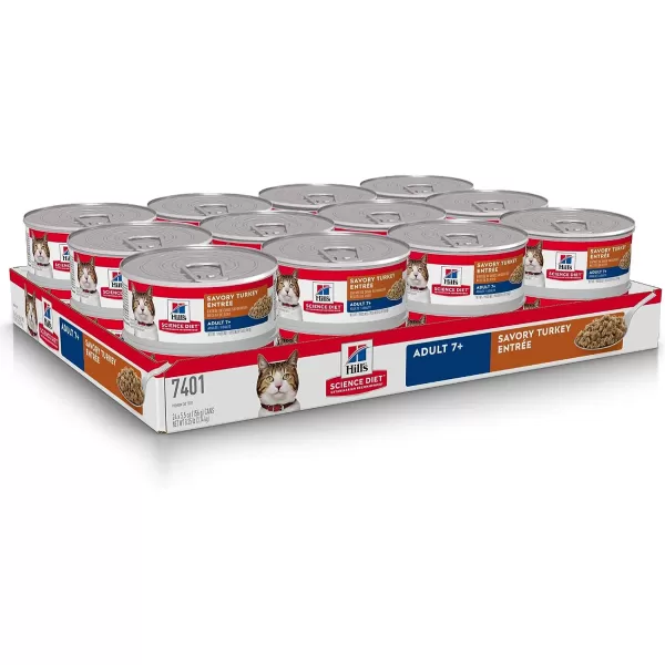 imageHills Science Diet Senior 7 Wet Cat Food Savory Turkey Entre 55 oz Cans 24PackHills Science Diet Senior 7 Wet Cat Food Savory Turkey Entre 55 oz Cans 24Pack