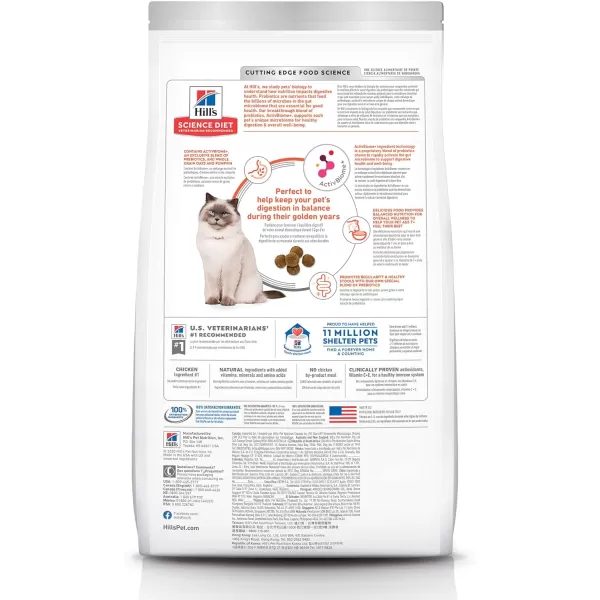 imageHills Science Diet Senior Adult 7 Dry Cat Food Perfect Digestion Chicken Recipe 13 lb Bag6 Pound Pack of 1