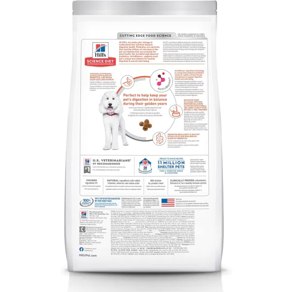 imageHills Science Diet Senior Adult 7 Dry Dog Food Small Bites Perfect Digestion Chicken Recipe 12 lb Bag12 Pound Small Bites Pack of 1