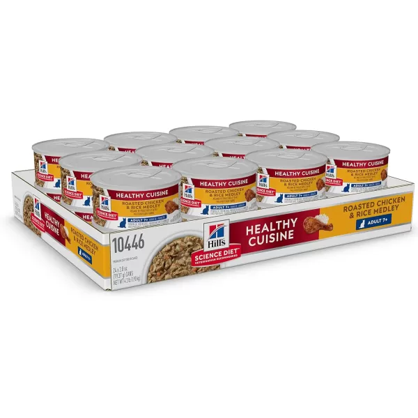 imageHills Science Diet Wet Cat Food Adult 11 for Senior Cats Healthy Cuisine Seared Tuna amp Carrot Recipe 28 oz Cans 24PackAdult 7  Chicken amp Rice