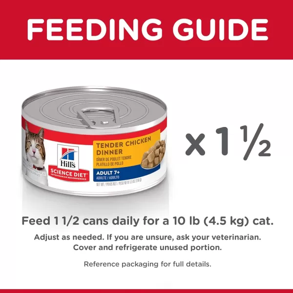 imageHills Science Diet Wet Cat Food Adult 11 for Senior Cats Healthy Cuisine Seared Tuna amp Carrot Recipe 28 oz Cans 24PackAdult 7  Chicken amp Rice