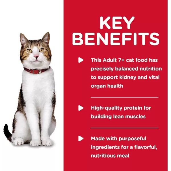 imageHills Science Diet Wet Cat Food Adult 7 Savory Beef Entre 55 oz Cans 24PackBeef