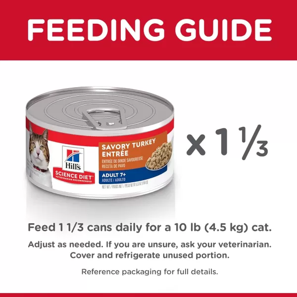 imageHills Science Diet Wet Cat Food Adult 7 Savory Beef Entre 55 oz Cans 24PackSavory Turkey