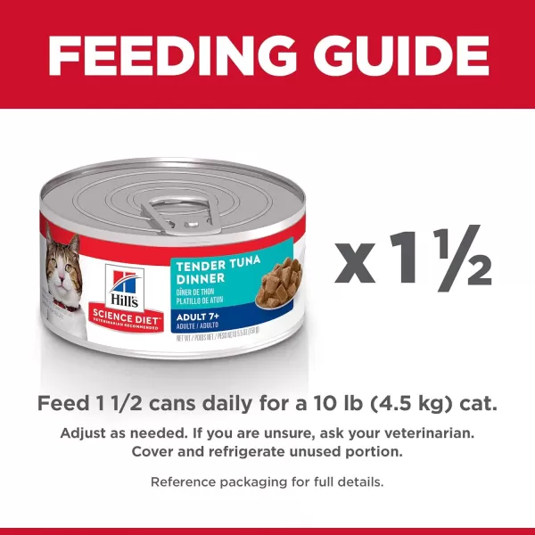 imageHills Science Diet Wet Cat Food Adult 7 Tender Tuna Dinner 55 oz Cans 24PackTender Tuna  Chunks amp Gravy