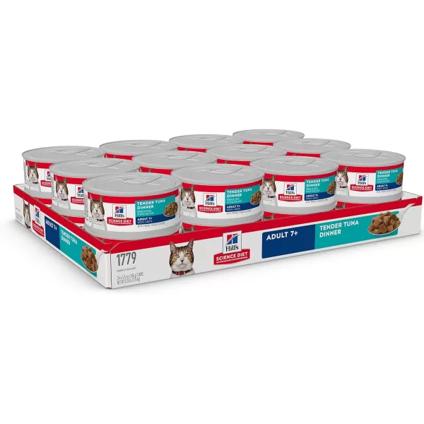 imageHills Science Diet Wet Cat Food Adult 7 Tender Tuna Dinner 55 oz Cans 24PackTender Tuna  Chunks amp Gravy