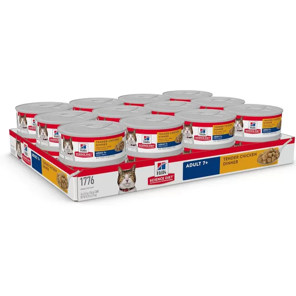 imageHills Science Diet Wet Cat Food Adult 7 for Senior Cats Chunks amp Gravy Tender Chicken Recipe 5 oz Cans 24PackTender Chicken  Chunks amp Gravy